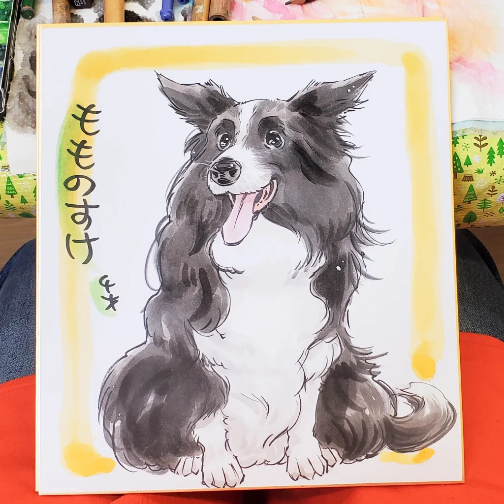 鹿児島県薩摩川内市で犬似顔絵